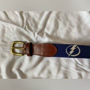 Smathers and Branson needlepoint belt Tampa Bay Lightning hockey NHL size 32
